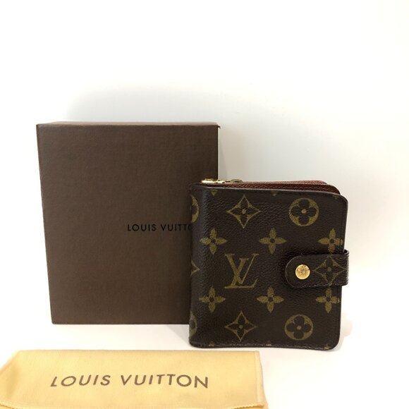Louis Vuitton Monogram Compact Zip Wallet Sku#85597 (gently used, initial) - Picture 1 of 15